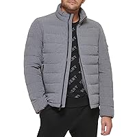 DKNY Mens Jon Quilted Stand Collar Puffer Jacket
