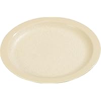 Carlisle FoodService Products Reusable Plastic Plate Dining Plate with Narrow Rim for Home and Restaurant, Melamine, 10 Inches, Tan, (Pack of 48)