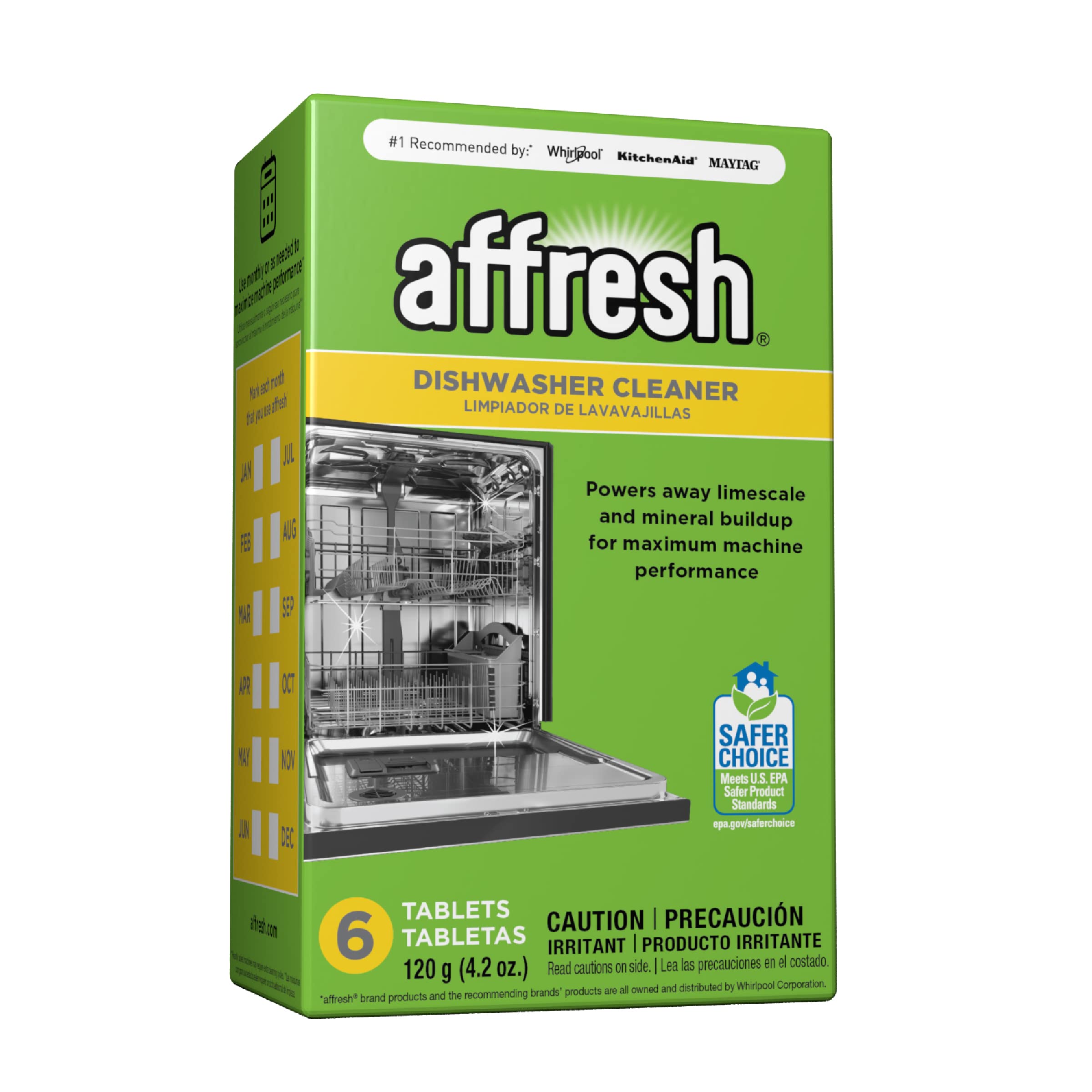 Affresh W10549851 Dishwasher Cleaner 6 Tablets Formulated to Clean Inside All Machine Models & Keurig 3-Month Brewer Maintenance Kit Includes Descaling Solution