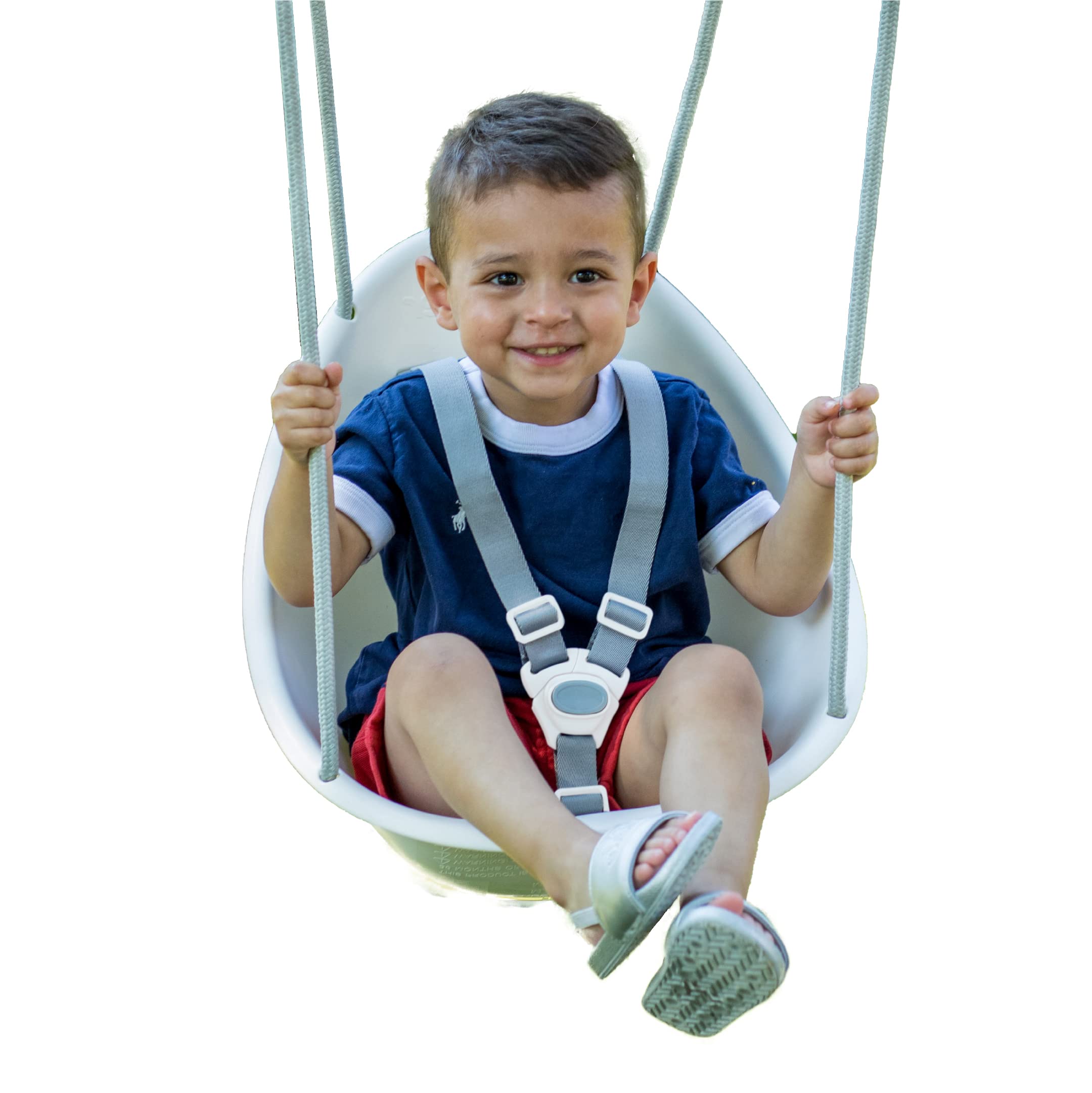 Swurfer Coconut Toddler Swing – Comfy Baby Swing Outdoor, 3- Point Adjustable Safety Harness, Secure, Safe Quick Click Locking System, Blister-Free Rope, Easy Installation, Ages 6-36 Months