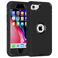 iPhone SE 2020/2022 3-in-1 Full Body Protector Case, Shockproof TPU & Hard PC Bumper, Drop-Proof Shell for 4.7