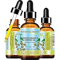 GREEN ARABICA COFFEE OIL Brazilian 100% Pure Virgin Unrefined 0.5 Fl.oz- 15 ml. for Face, Skin, Hair, Lip, Nails Anti-Aging Face Oil by Botanical Beauty
