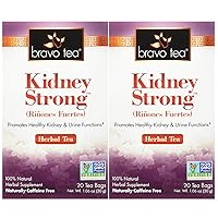 Bravo Tea Kidney Strong Herbal Tea Caffeine Free, 20 Tea Bags, 2 Count