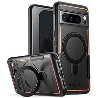 Poetic Neon MagPro Case Designed for Google Pixel 8 Pro 5G 6.7 inch,[Compatible with MagSafe] Dual Layer Heavy Duty Tough Rugged Shockprotective New Cover, Magnetic Ring Stand, Black