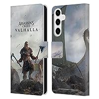 Head Case Designs Officially Licensed Assassin's Creed Male Eivor Valhalla Key Art Leather Book Wallet Case Cover Compatible with Samsung Galaxy S24+ 5G