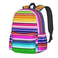 Colorful Mexican Stripes 17 Inch Backpack for man woman with Side Pocket laptop backpack casual backpack for Travel