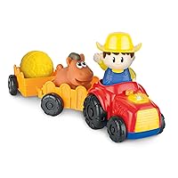 Tractor Toy with Farmer, Farm Animals and Wagons. Light Up Button Can Be Pressed for Animal Sounds and Melodies. Toddler Toys for a Farm Pretend Play for 18 + Month Old. Farm Toys for Baby Gifts