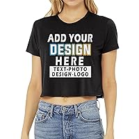 Custom Women's Cropped Tee Add Your Design Photo Logo Text Flowy Short Sleeve Crop T-Shirt