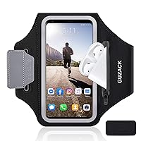 Phone Holder for Running with AirPods Pouch, Running Armband Case for iPhone 15/14/13/12/11 Pro Max/Plus/XR/XS, Galaxy S23/S22/S21, Universal Cell Phone Arm Holder with Key Pocket & Card Slot