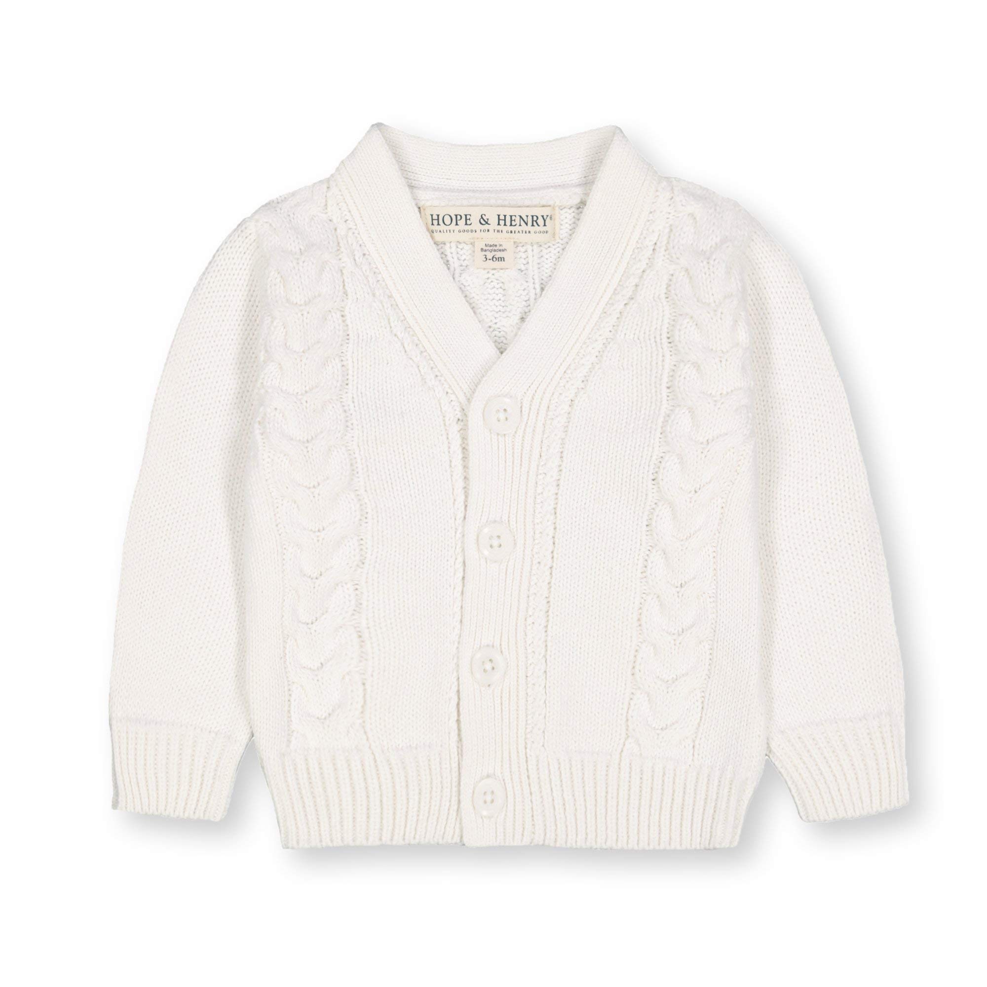 Hope & Henry Layette Cable Cardigan