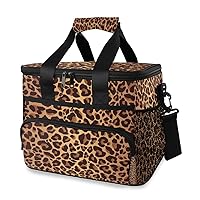 Large Cooler Lunch Bag Animal Leopard Skin Pattern 24-Can (15L) Insulated Lunch Box Soft Leakproof Cooler Cooling Tote Bag for Adult Men Women Camping, Picnic, BBQ