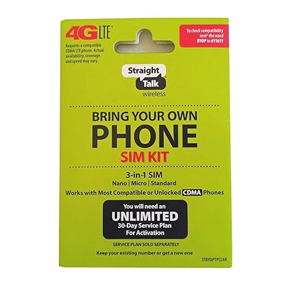 Straight Talk Verizon 4G LTE 3G CDMA Bring Your Own Phone Activation Kit