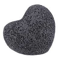 TUMBEELLUWA Heart Essential Oil Diffuser Stones for Home Decoration, Hand Carved Lava Rock Pocket Stone, Pack of 2, 1.73 inches, Black