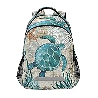 Ocean Sea Turtle Backpacks Travel Laptop Daypack School Book Bag for Men Women Teens Kids