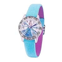 Disney Frozen Kids' Plastic Time Teacher Analog Quartz Nylon Strap Watch