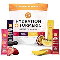 Electrolytes Powder Hydration Packets with Vitamins, Zinc & Turmeric Curcumin for Gut Health, Immune Support, Recovery, Low Sugar Packets with Piperine, Variety, 24 Pack