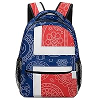 Norway Paisley Flag Travel Backpack Lightweight Shoulder Bag Daypack for Work Office