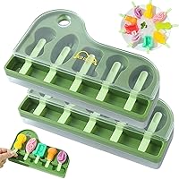2Pcs Popsicle Molds with Sticks 4-Cavity Ice Pop Molds Cute Baby Popsicle Molds Easy Release & Clean Ice Cream Mold Reusable BPA Ice Cream Mold for DIY Popsicle, Popsicles Molds