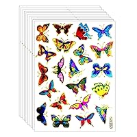 Stickers Glitter Pack 10 Sheets Colorful Butterfly Animal Cute 3D Cartoon Kids Stickers Classic Toys Sticker School Reward Best for Decorations Card Diary Album Scrapbooking Craft
