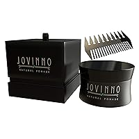 Hairstyling Gift Set Jovinno Premium Natural Pomade 5oz + Luxury Metal Hair & Beard Comb Inside a Gift Box