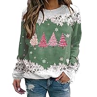 Christmas Sweatshirt for Women Funny Cute Snowman Graphic Fall Tops Casual Holiday Long Sleeve Crewneck Tunic Shirt