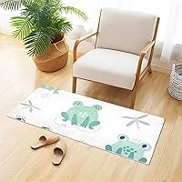 Runner Rugs Runner Rugs for Hallway 39x20in Cute Green Frogs Funny White Fuzzy Rug Rug Runner for Kitchen