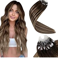 Micro Ring Hair Extensions #4/27/4 Ponytail Hair Extensions Real Human Hair 18 Inch