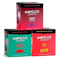 Shameless Snacks - Low Carb Keto Gummies Gluten Free Candy Bundle - Peach, Watermelon, Beary Cherry