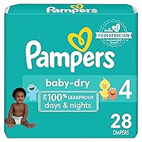 Pampers Baby Dry Diapers - Size 4, 28 Count, Absorbent Disposable Diapers