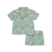 Rene Rofe Girls' 2-Piece Dots Coat Style Pajamas