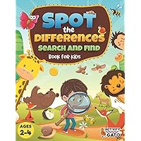 Spot the difference Book for Kids: Find the difference puzzle book for kids, Look and find book for 2 3 4 year old, Seek and find for toddlers, Hidden ... age 2 3 4, Search and find book for toddlers