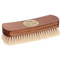 Collonil 1909 Fine Polishing Brush Made with Real Natural Goat Hair with Wood Handle (6½ in.) for Polishing & Cleaning All Designer Leather Shoes, Clothes, and Handbags.