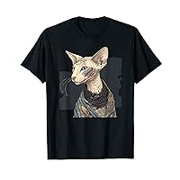 Surrealism Japanese Painting Oriental Shorthair cat T-Shirt