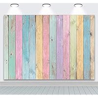 Colorful Wood Photography Backdrops Easter Pastel Rustic Background Girls Boys Kids Baby Portrait Baby Shower Birthday Party Decorations Photo Studio Props 8x6FT