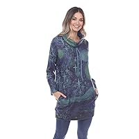 Inoah - Galaxy, Lace Tie Cowl Neck, Long Sleeve Brushed Pocket Fashion Tunic