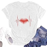 XJYIOEWT Custom T Shirts Front and Back Womens Casual Round Neck Short Sleeve Love Print T Shirt Top Apparel T