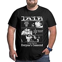 Serial Experiments Lain Shirts Novelty Men's Big and Tall Latest Fashion Animation Design Style Shirts Black