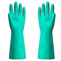 Chemical Resistant Nitrile Gloves, Resist Household Acid, Alkali, Solvent and Oil, Latex Rubber Free, 1 Pair Medium