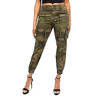 G-Style USA Women's Cargo Drawstring Waist Jogger Pants