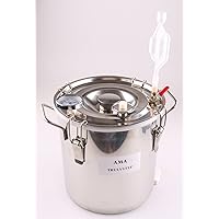 Spare Parts for Moonshine Still/Home Distiller: Stainless Fermenter Pot Boiler & Thermometer & Airlock (fit 2 Pots Distiller, 2 Gallon 10 Litres)
