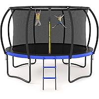 10FT 12FT 14FT 15FT 16FT Trampoline, Outdoor Recreational Trampolines for Kids and Adults with Enclosure Net & Ladder