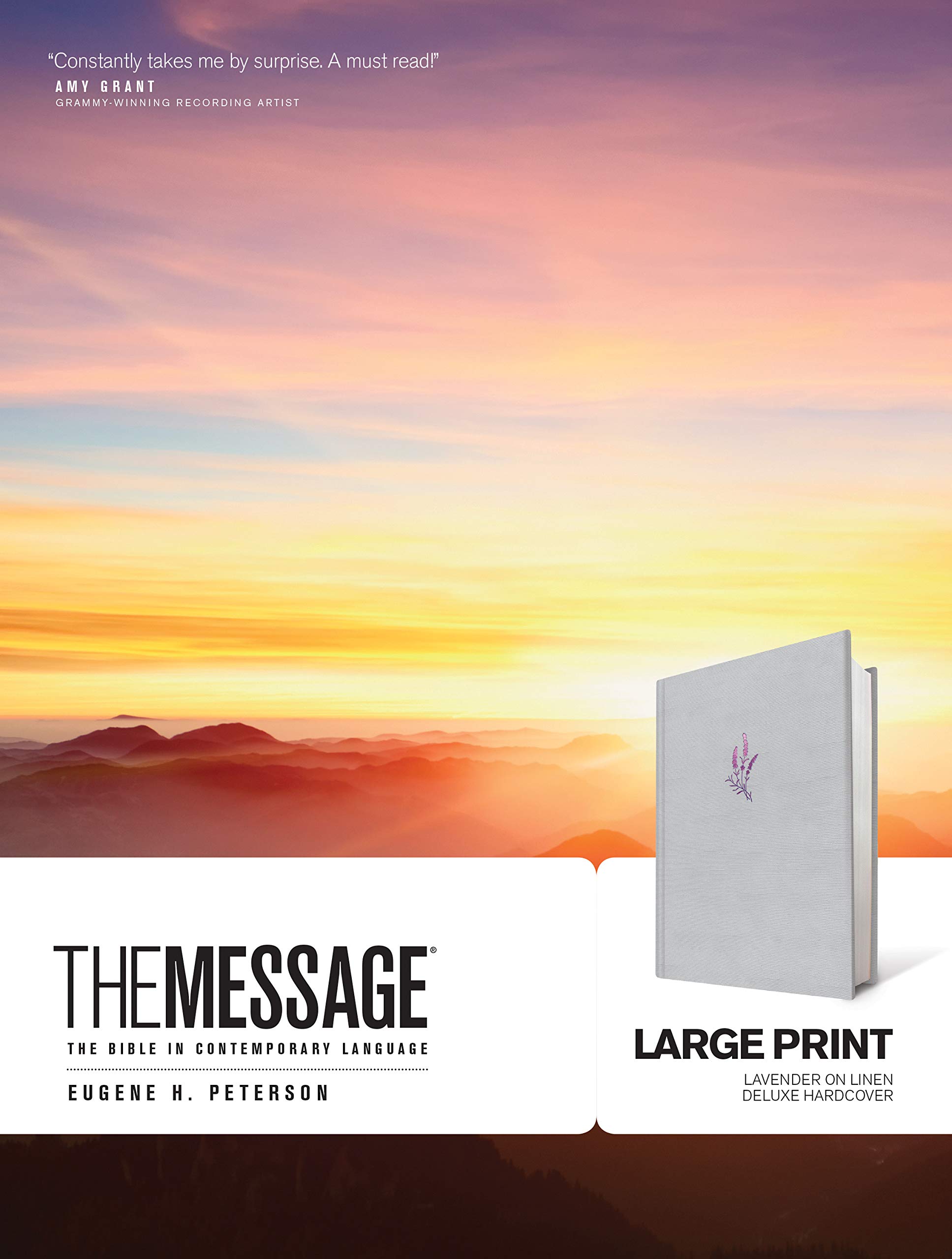 The Message Large Print (Hardcover Deluxe, Lavender on Linen): The Bible in Contemporary Language