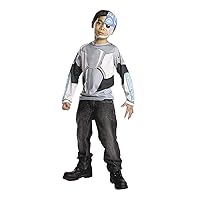 Fun Express DC Comics Boy's Teen Titans Cyborg Costume Top - Meduim 8-10 | Polyester | White and Gray | 1 Set
