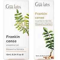 Frankincense Oil for Skin & Frankincense Roll On Set- 100% Natural Therapeutic Grade Essential Oils Set - 2x0.34 fl oz - Gya Labs
