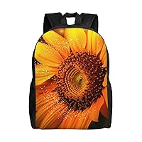 Laptop Backpack 16.1 Inch with Compartment Orange Sunflower Wallpaper Laptop Bag Lightweight Casual Daypack for Travel
