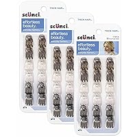 Scunci 1718703a048 Mini Thick Hair Jaw Clips, 18 Count (Pack of 3)