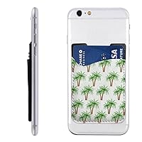 Beach Palm Trees Leather Mobile Phone Wallet Cute Card Holder Credit Card Holder Id Protective Cover Mobile Phone Back Pocket