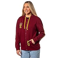 Bioworld Harry Potter Womens Hogwarts Alumni House Crest Lightweight Zip-Up Hoodie