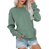 Winter Clothes for Women, Womens' Hoodies Crewneck Loose Fit Soft Oversized Pullover Sweatshirt