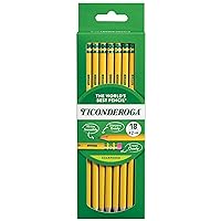 Ticonderoga Wood-Cased Pencils, Pre-Sharpened, 2 HB Soft, Yellow, 6 Boxes of 18 Count, 108 Pencils Total